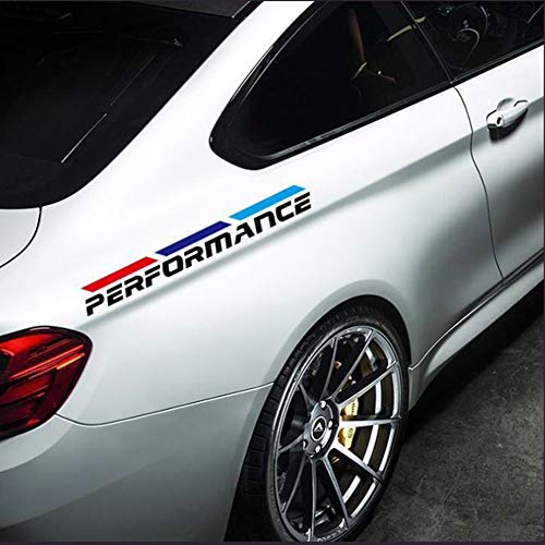 Image of 2 Pcs M-Colored Stripe Decal Sticker Fit for M Performance Decorative Stickers on Both Sides of The Body (Black)