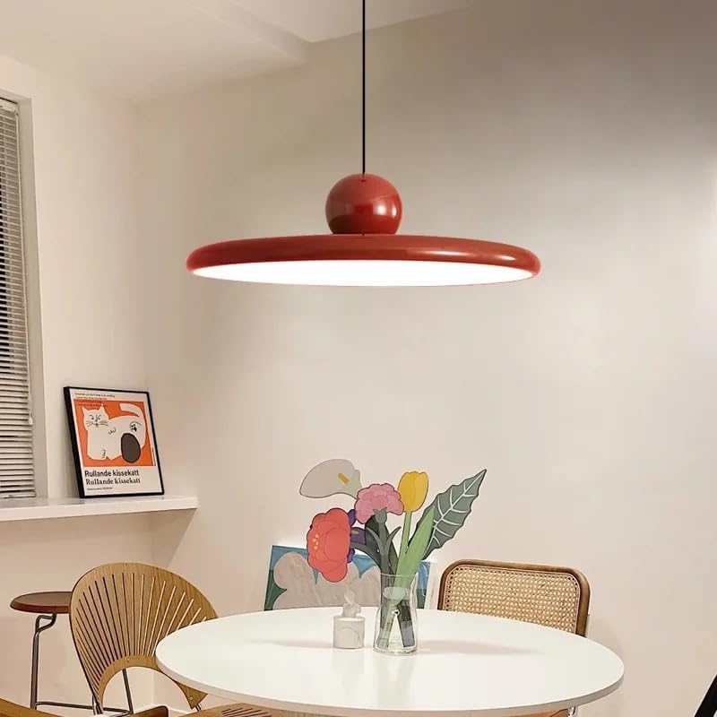 Generico Luce sospesa, Lampade A Sospensione Da Ristorante Nordico For Tavolo Sala Pranzo Camera Letto Cucina Isola Lampadario Decorazioni(Red,Cold White)