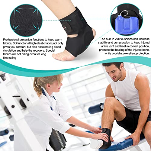 Neenca Ankle Brace With Inflatable Heel Pads, Medical Ankle Support Protector With 2 Air Cushions For Arch/Heel Pain Relief, Plantar Fasciitis, Heel Spur,Tendinitis, Sore Feet, Swelling, Heel Injuries (Large) #TOP3