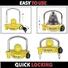 KRASER KR815 Trailer Coupler Lock, Anti-Picking Anti-Drilling Curved High Security Key, Heavy Duty Reinforced Steel, Bright Yellow More Deterrent, Adjustable Storage Security, Trailer Locks Ball Hitch #4