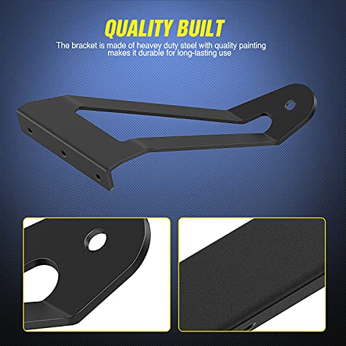 Image of Nilight 2PCS 50 inch Curved LED Light Bar Bracket at Upper Windshield Roof Cab for 1984-2001 Jeep Cherokee XJ & 1986-1992 Comanche MJ