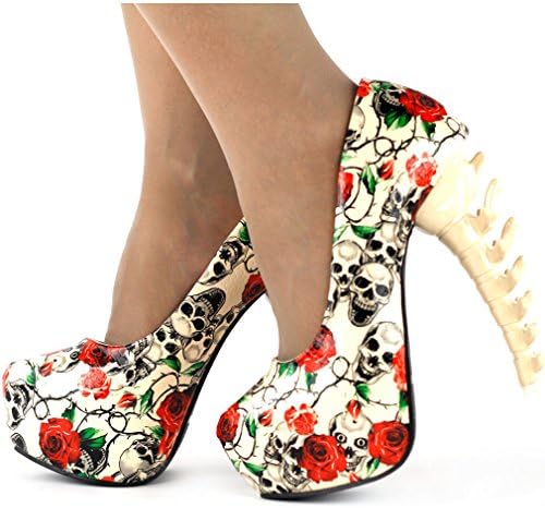 SHOW STORY New Bone High Heel Platform Bone Heels Shoes,LF80610BG38,7US,Beige | Image 2