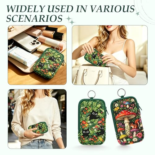 Image of KJQJLY 2 Pack Portable Tampon Organizer Bag Tampon Holder & Storage Case with Zipper for Travel, Discreet Period Bag for Purse, Waterproof Feminine Products Pouch for Women (Cats & Squirrels)