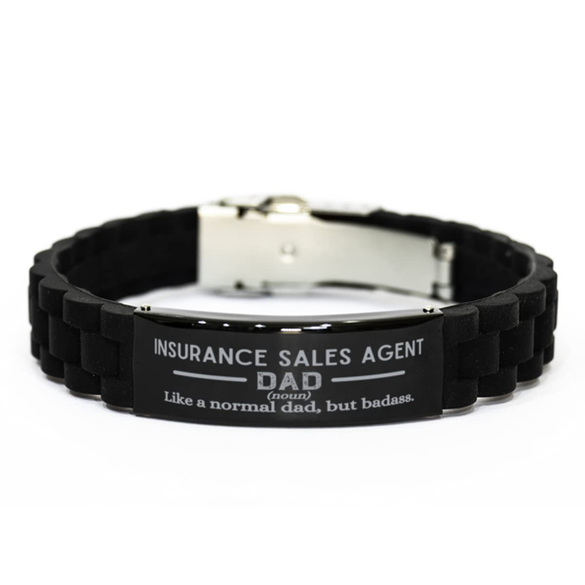 Insurance Sales Agent Dad Engraved Bracelet Gifts, Insurance Sales Agent Dad Like a normal Dad, but badass. Funny Insurance Sales Agent Dad Glidelock Bracelet Father's Day From Son Daughter, Insurance