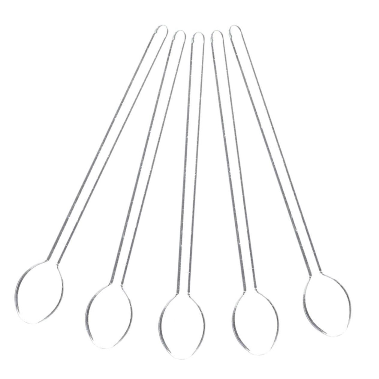 CHILDWEET 5pcs High Temperature Glass Spoon Espresso Spoons Bar Long Spoon Coffee Mixing Spoon Drink Stirring Rod Cocktail Mixing Spoon Cocktail Shaker Spoon Clear Cocktail Spoons Tea Spoon