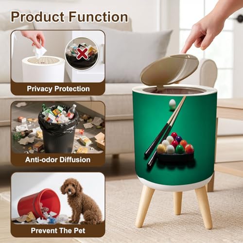 Basurero con tapa y patas plástico para hogar miniatura 6
