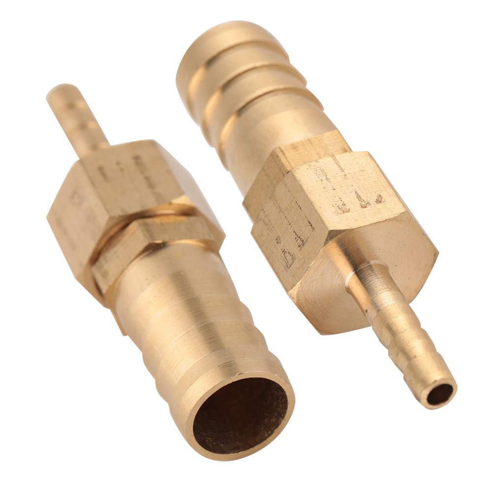 Hose Barb Tail Reducer, 2pcs 4-12mm Brass Reducing Plug Connector Hose Barb Tail Reducer Brass Fitting Accessories