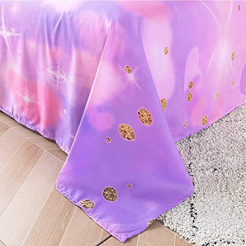 Adasmile A & S 3 Pieces Unicorn Sheets Twin For Girls Unicorn Fitted Bed Sheet For Kids Pink Purple Unicorn Bed Set (1 Flat Sheet + 1 Deep Pocket Fitted Sheet And 1 Pillowcase) Bedroom Decor #TOP6