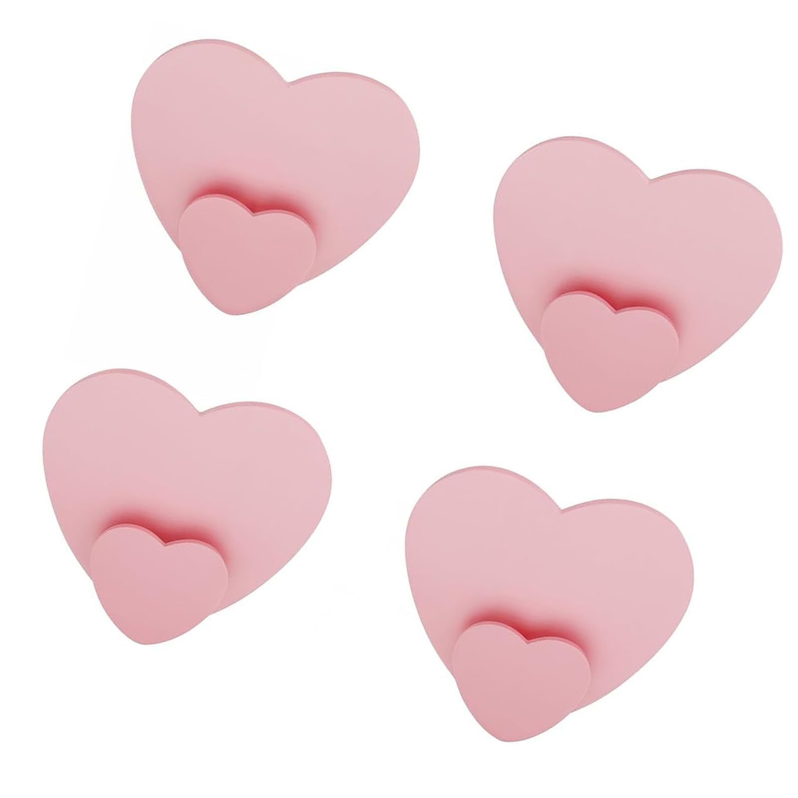 Buxuaaaa of 4 Elegant Heart Shaped Adhesive Wall Hooks Hangers for Bathroom Towel Hanging and Room Decoration Elegant Heart Shaped Adhesive Wall Hooks