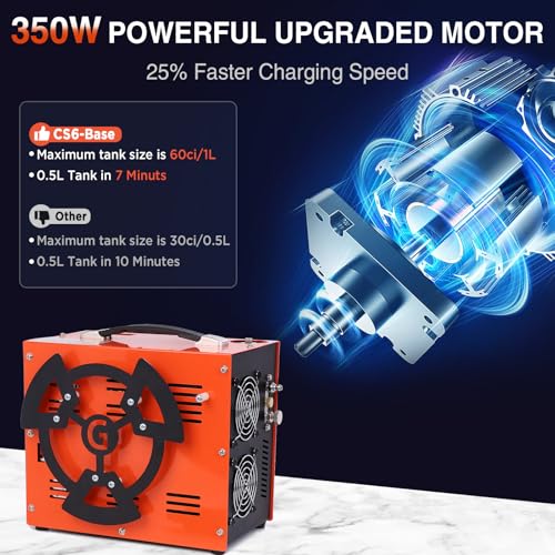 Image of PCP Air Compressor, Portable 4500Psi / 30Mpa Pump, Supports 12V DC or 110V / 220V AC, Oil /Water-Free for Paintball, Air Rifle, Airguns, HPA Tanks
