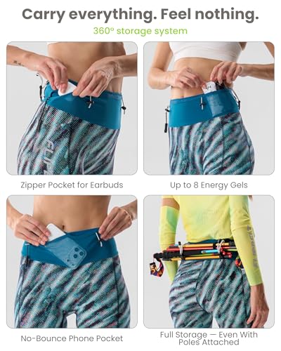 Short de compression FlipBelt Trail Running femme noir