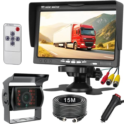 Caméra de recul LCD 7" HD étanche IP68 pour camion, camping-car et remorque