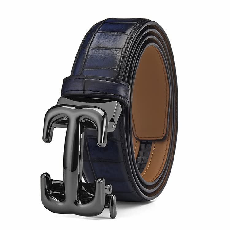 Contacts Genuine Leather Belt for Men with Autolock Buckle - Micro Adjustable