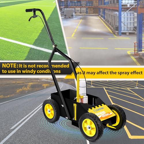 GADFISH Heavy Duty Striping Line Marking Machine, Compatible with Inverted Marking Spray Paint, Parking Lot Striping Machine for Fast and Accurate Marking, Line Striper - Black