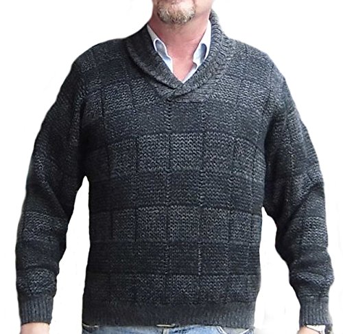 Pull en laine d'alpaga péruvienne homme gris pour une élégance masculine intemporelle M