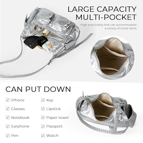 Gothic Purse Multi-Pockets Y2K Hobo Bag for Women Punk Shoulder Handbags4