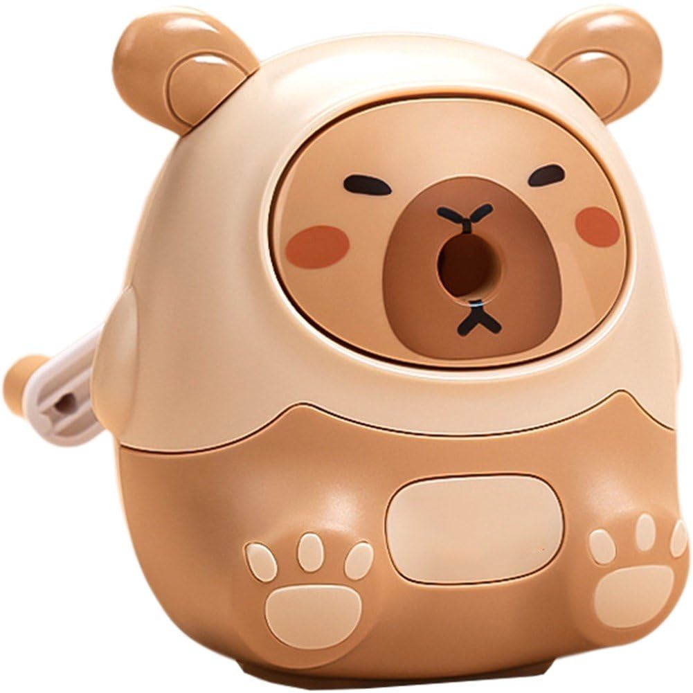Baokuan Light Brown Manual Pencil Sharpener, Capybara Shaped Pencil Sharpener Desktop Pencil Cutter Office School Table Sharpeners Stationery Supplies