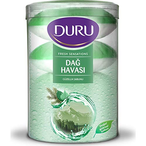 Duru Fresh Sensations Moisturizing Beauty Bar Soap, Body & Hand Wash with Scents of Mountain Air, Bath & Shower Soap for Women & Men, Long Lasting Fragrance, 100% Herbal Based, 3.88 oz â€“ Pack of 4