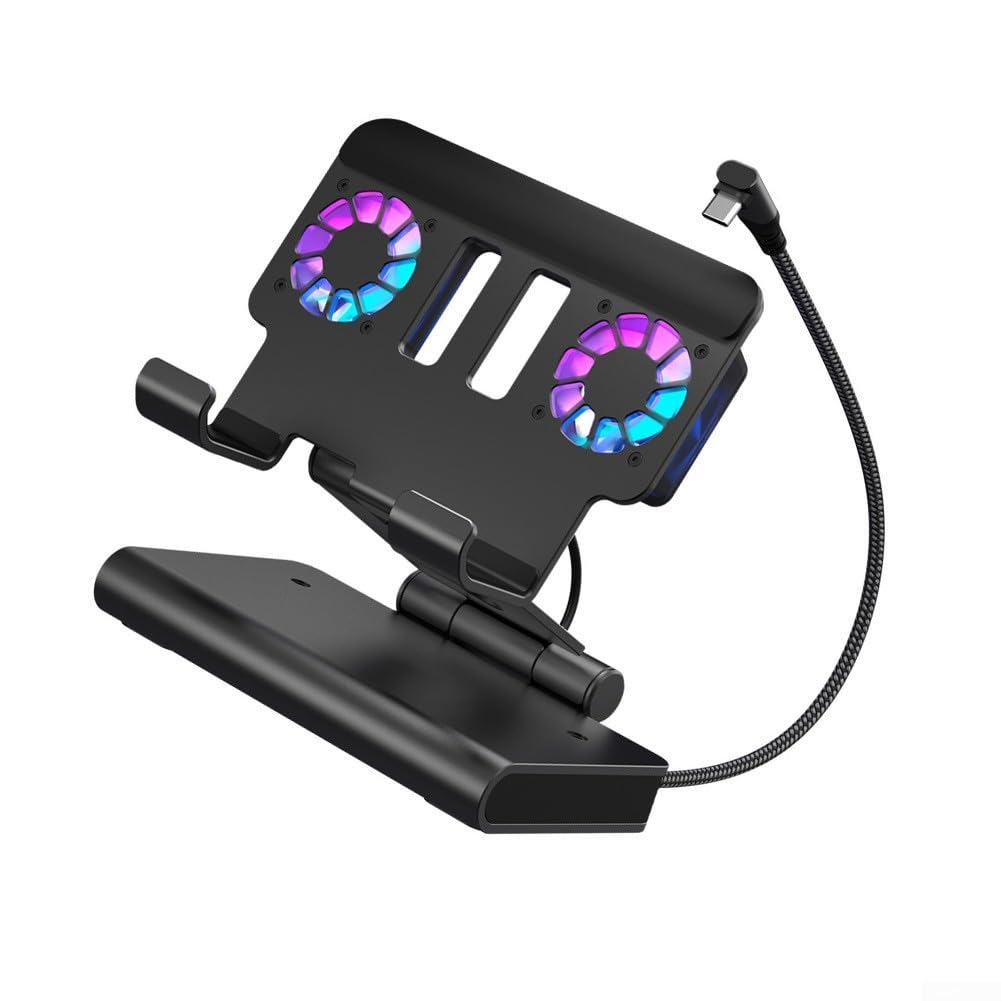 Para Steam Deck, estación de refrigeración 4K para XPlayer para Apex Gigabit Ethernet SteamDeck Base de enfriamiento del ventilador de expansión 4K (negro)
