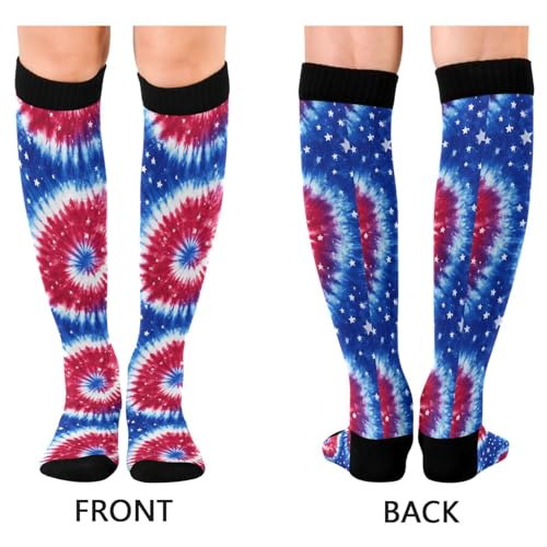 Image of Wusikd Blue Yellow Monster Trucks Compression Socks for Women and Men Circulation Long Socks for Athletic Running 1