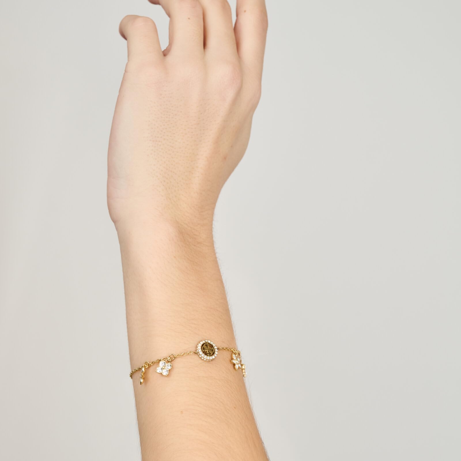 GUESS Armband Secret Garden Flower Charms Bracelet Yellow Gold goldfarben