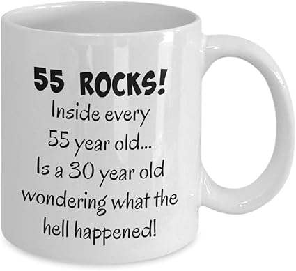Amazon ハッピー55歳 1963 55歳の誕生日ギフトマグカップ 女性または男性 素晴らしいクリスマス 母の日または父の日プレゼント ホワイトセラミック 11オンス コーヒーマグ ティーカップ Jc Gifts Collectibles グラス タンブラー