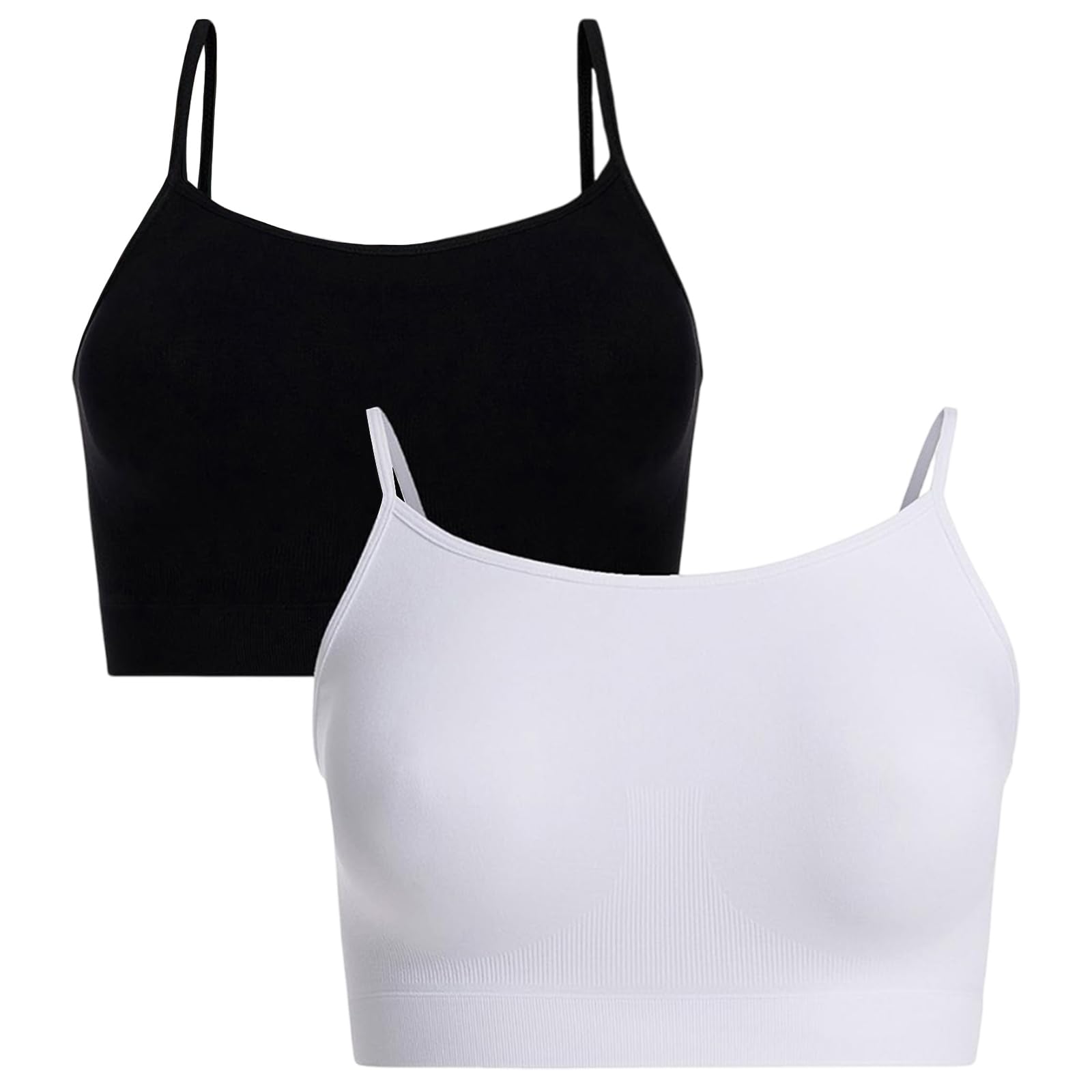 WOWENY Canotta da Donna a Crop con Reggiseno Integrato, Moderna, Sexy
