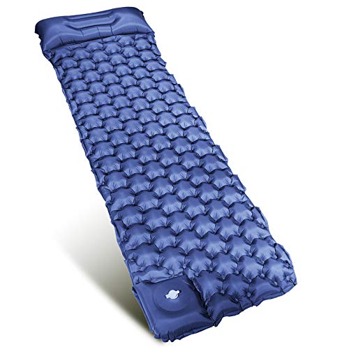 Colchón autoinflable para acampada, 190 x 60 cm, resistente al agua, compacto, plegable, para camping, senderismo, camping, dormir, fácil de inflar y desinflar