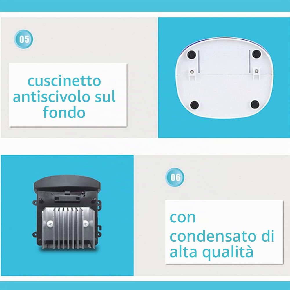 TopHomer Deumidificatore portatile, 500 ml, per casa, auto, ufficio e cantina, antimuffa con tecnologia Peltier ultra silenziosa, per ambienti umidi