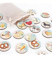 Logbuch-Verlag Bayern Decoration Set 20 Wooden Taler Bavarian Decoration Oktoberfest Beer Tent Wedding D...