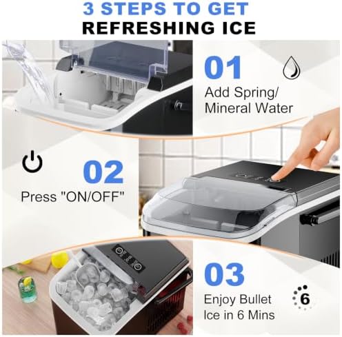 NEWBULIG Ice Makers Countertop with Handle, Portable Ice Machine - 2