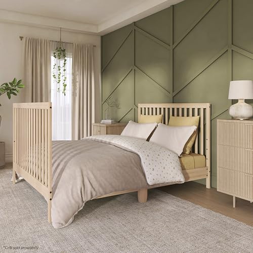 Image of Dream On Me Universal Crib to Full Size Bed Conversion Kit, Solid Wood Bed Rails for Select Convertible Cribs, Strong & Stable Support, Natural