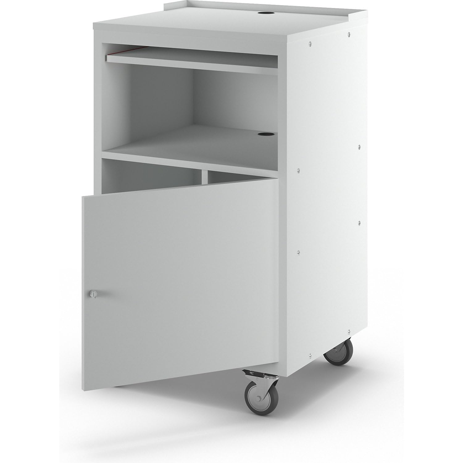 eurokraft | PC-Pult | mobil | HxBxT 1170 x 690 x 590 mm | lichtGrau RAL 7035
