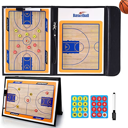 RoseFlower Plaquette Basket Coaches Conseil des Entraîneurs De Basketball, Tableau Tactique Magnétique, Plaquette Coaches Basketball D'entraînement Basket-Ball avec marqueur effaçable à Sec Planche