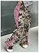 GORGLITTER Women's Camo Sweatpants Baggy Wide Leg Y2k Outfits Travel Fall Fashion Cute Jogger Sweat Pants Green and Pink Large