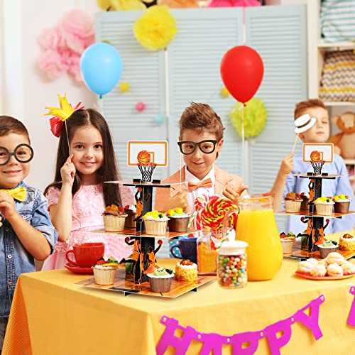 3 Tier Basketball Party Decorations Cupcake Stand Basketball Theme Party Favors Cupcake Holder Basketball Sports Theme Cupcake Holder For Teenagers Basketball Sports Birthday Party Supplies Decor #TOP6