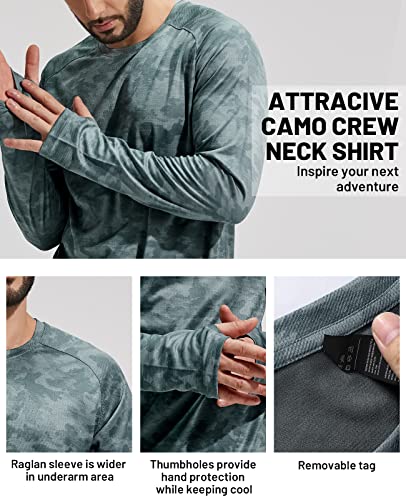 Men's Long Sleeve Workout Shirts UPF 50+ Sun Protection Hiking Shirts Lightweight Outdoor Fishing Tops4