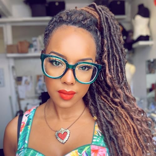 Image of Zeelool Unisex Retro Oversized Square Blue Light Blocking Glasses Harrell ZOP049594-01 Dark-Green