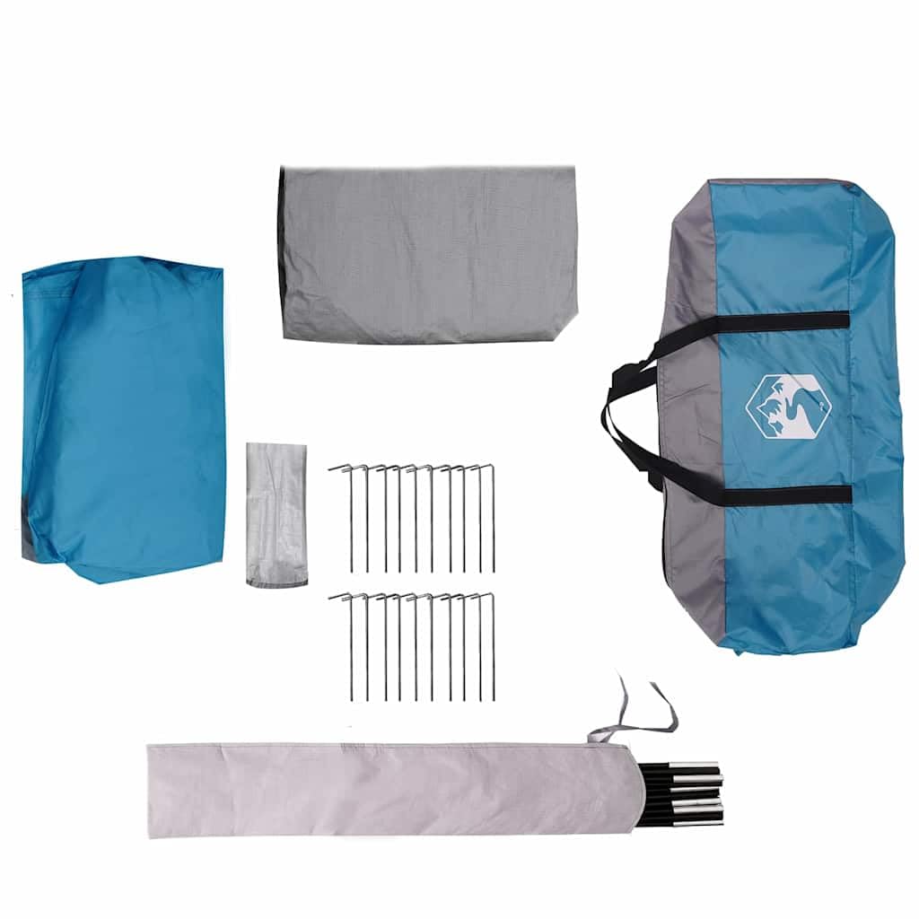 Wasserfestes Familienzelt für 4 Personen, Grün und Weiß, 324 x 255 x 230 cm, aus 185T Polyester mit PU-Beschichtung, inklusive abnehmbarem Regenverdeck, Licht-Haken