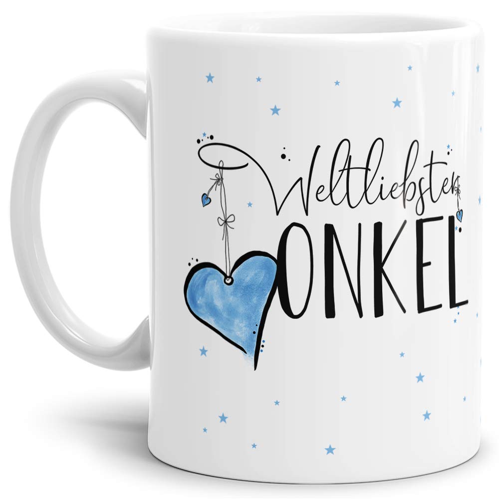 Trendaton Tasse Trendaton - Bester Onkel Tasse Geschenk Tassen Geburtstag Geschenkide Schwarz