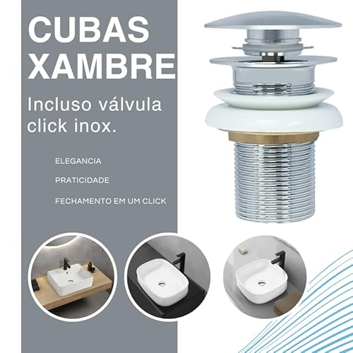 Cuba Banheiro ceramica de Sobrepor C/Valvula Click 400x32cm MX205