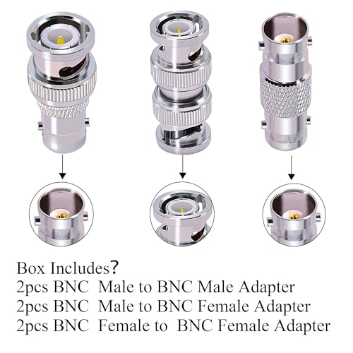 Adaptadores BNC CNARIO 6 Piezas Coaxial para CCTV miniatura 6