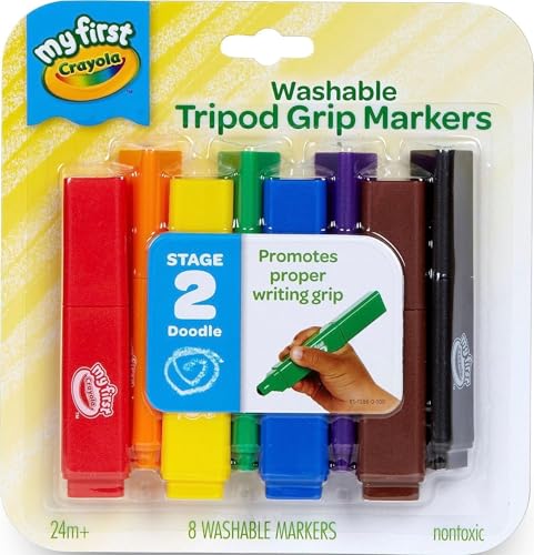 Crayola Triangle Toddler Markers 8ct, Easy Grip Washable Markers - image 1