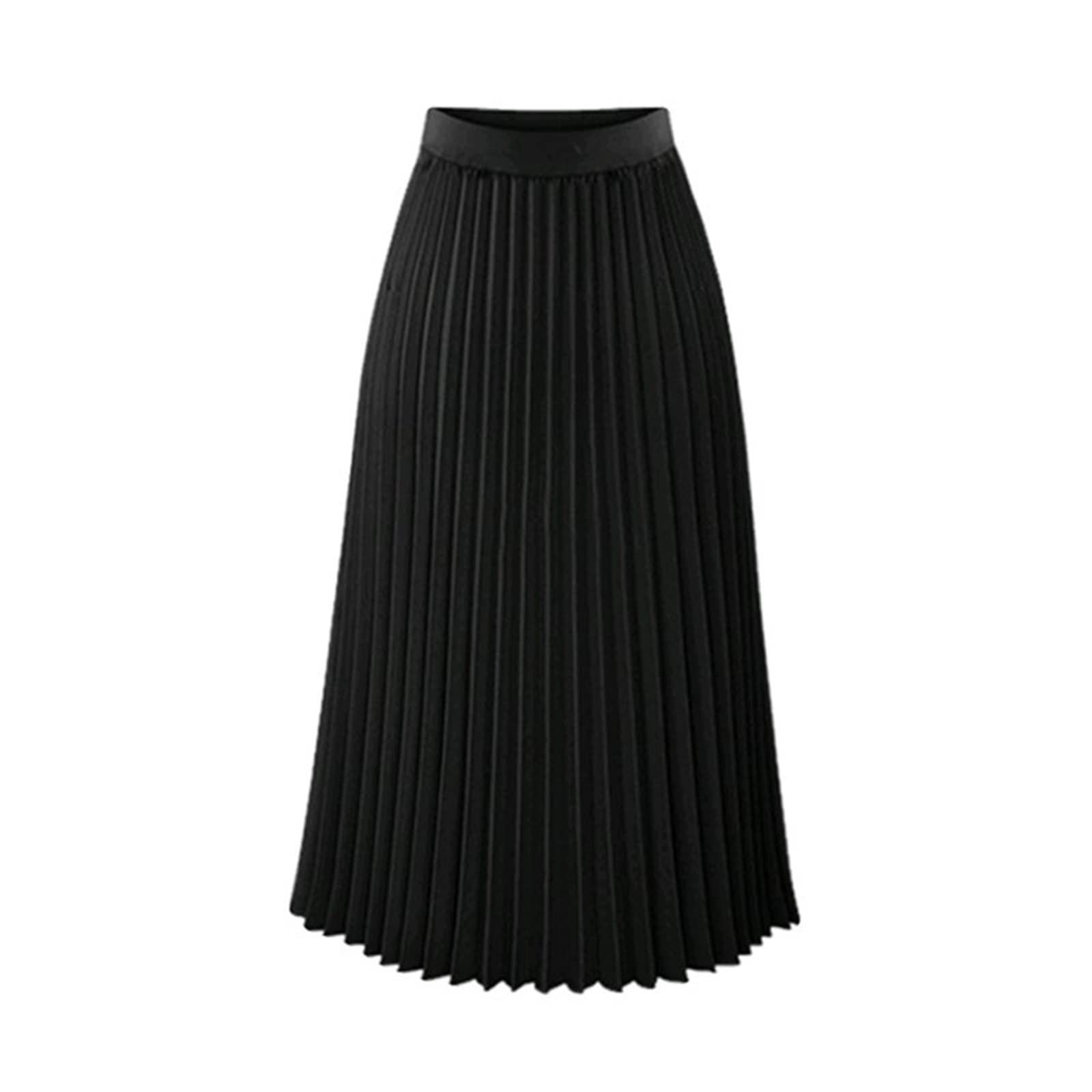 Long Skirt Pleated Skirt Womens Summer High Waist Pleated Tutu Elegant Chiffon Skirt Femme Black White Ladies Midi Skirt