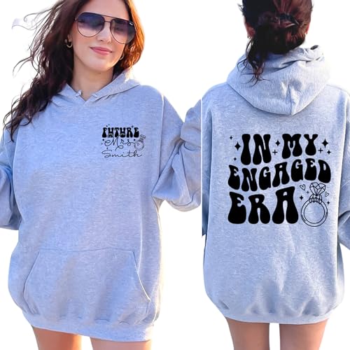 Personalized In My Engaged Era Shirt, Custom Bride Sweatshirt, Future Mrs Hoodie, Engagement Gift, Bachelorette Shirt3