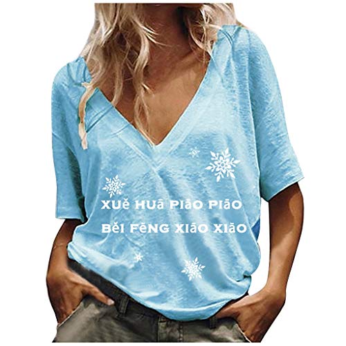 Check Out This Dosoop Summer Women V Neck T-Shirt Casual Loose Solid Color Short Sleeve Top Fashion ...