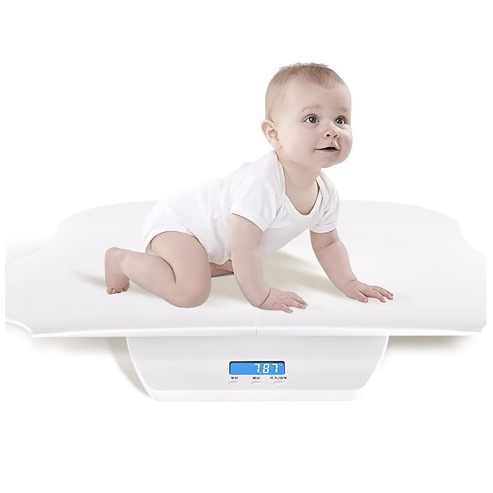 Bilancia digitale di precisione per animali domestici, bilancia multifunzione per bambini con vassoio per misurare il peso e l'altezza dei neonati e retroilluminazione blu, fino a 220 libbre / 100 kg