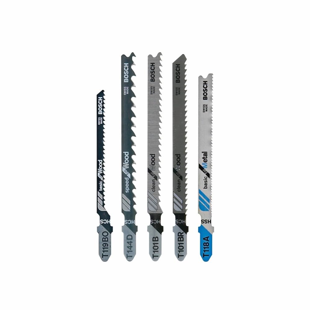 Lames De Scie Sauteuse Bosch T345XF100 – 100 Pièces, Pour Bois Cloué, 5-10 TPI