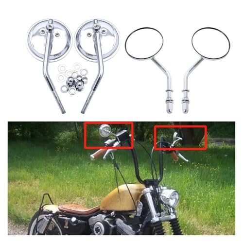Espejo retrovisor redondo M8 de alta resistencia para acabados bobber 4