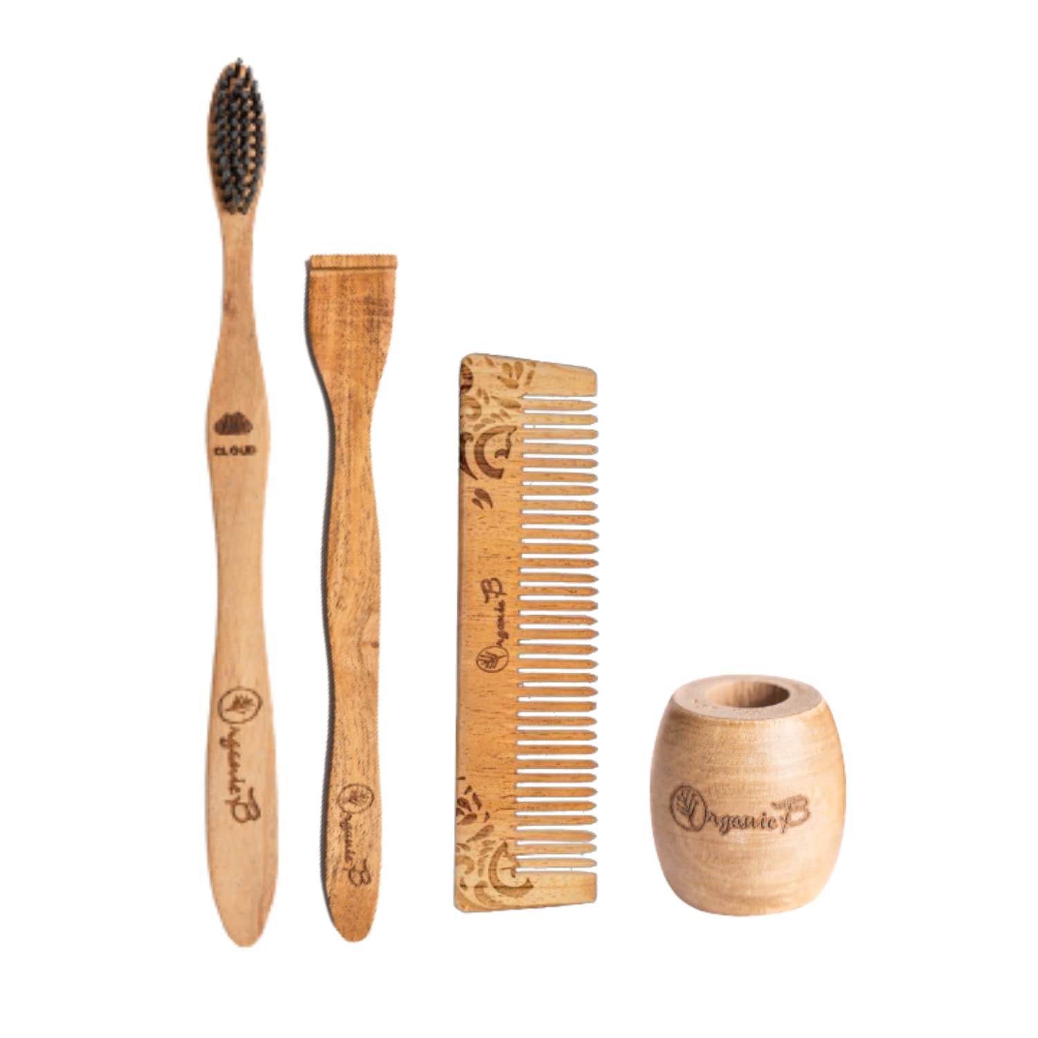 Organic B Neem Morning Kit for Complete Oral Care | Begin Eco Journey with 1 Neem Toothbrush with 1 Toothbrush Stand, 1 Neem Tongue Scraper, 1 Neem Pocket Comb | Sustainable Bundle (4 Pcs) (B0BW6138LQ) Amazon Price History, Amazon Price Tracker